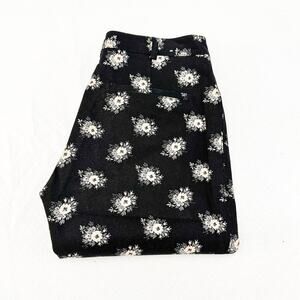 Club Monaco Black Printed Flower Patterned Straight Leg Slack Pants Size 28